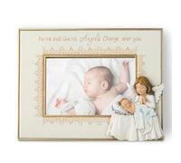 Grace4Joy Baby Picture Frames - Baptism Photo Frame for Baby Girls or Boys, Hand Painted Guardian Angel Photo Frame Catholic Gifts for Christening, Birthday