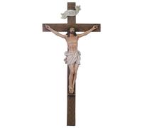 Grace4Joy Crucifix Wall Cross, 15 Inches Crucifijos Catolicos Religious Home Decor, Hand Painted Jesus Cross for Wall Catholic Housewarming Gifts