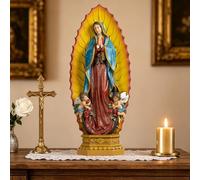 Grace4Joy Our Lady of Guadalupe Religious Statue, 24 Inch, Decorative Catholic Figurine with Angels (Full Color)
