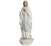 Grace4Joy Our Lady of Lourdes Statue, 8 Inches Mary Praying Rosary Holder Catholic Home Decor, Hand Painted Virgin Mary Statue Indoor Religious Items Gifts for Mother, Grandma