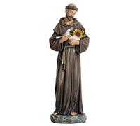 Grace4Joy St. Francis Statue, 12.5 Inches Saint Francis of Assisi Statue Catholic Home Decor, Hand Painted San Francisco de Asis Figure for Garden Outdoor Lawn Hallway Decor