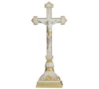 Grace4Joy Standing Crucifix, Jesus Cross with Ornate Base Catholic Home Decor