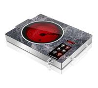 GRACEALL 3500W Electric Cooker, Portable Electric Stove, Single Ceramic Hob | 17 Power & Temp Levels, 1-3H Timer, Touch & Knob Control, 60-700°C Temp Mode, Overheat Protection, Marble-Pattern Glass