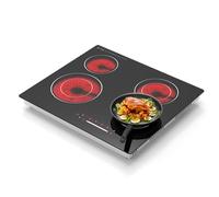 GRACEALL 4 Burner Infrared Hob 60cm Domino Stove for Cooking, 230V Kitchen Electric Hot Plate, 6700W Built-in Cooktop Ceramic Stove, Glass Cook Top