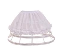 GRACEART 4 Hoops Skirt Petticoat Pannier Cage Skirt bridal Slips(White)