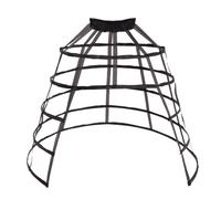 GRACEART 5 Hoop Split Crinoline Cage Bustle Skirt Pannier Petticoat Underskirt Costume Black
