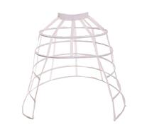 GRACEART 5 Hoop Split Crinoline Cage Bustle Skirt Pannier Petticoat Underskirt Costume White