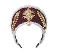 GRACEART Anne Boleyn Hat Headpiece Elizabethan Headwear Tudor Coronet Hood Hat Style-4(wine red)