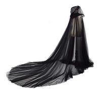 GRACEART Bridal Hooded Cloak Cape Long Back Wedding Tulle Elf Robe Chapel Veil Mantilla