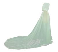 GRACEART Bridal Hooded Cloak Cape Long Back Wedding Tulle Elf Robe Chapel Veil Mantilla