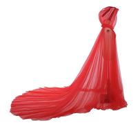GRACEART Bridal Hooded Cloak Cape Long Back Wedding Tulle Elf Robe Chapel Veil Mantilla