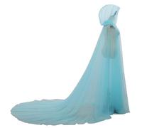 GRACEART Bridal Hooded Cloak Cape Long Back Wedding Tulle Elf Robe Chapel Veil Mantilla
