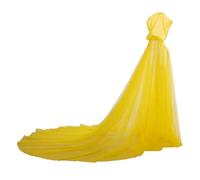 GRACEART Bridal Hooded Cloak Cape Long Back Wedding Tulle Elf Robe Chapel Veil Mantilla
