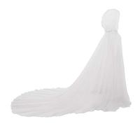 GRACEART Bridal Hooded Cloak Cape Long Back Wedding Tulle Elf Robe Chapel Veil Mantilla
