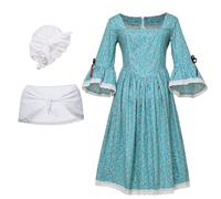 GRACEART Colonial Dress Prairie Pioneer Costume Victorian Maid Dress 99.99% Cotton