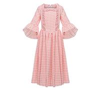 GRACEART Colonial Girls Dress Pioneer Costume Prairie Pilgrim Dress Kids Pink