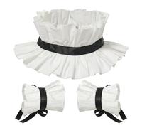 GRACEART Elizabethan Maid Collar Cuffs Set Retro Ruffle Stand-up Fake Collar Choker Wrist Cosplay Accessory