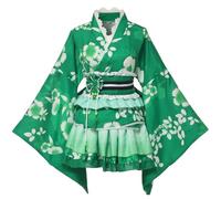 GRACEART Japanese Yukata Kimono Costume Anime Cosplay Robe (Green, L)
