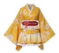GRACEART Japanese Yukata Kimono Costume Anime Cosplay Robe (Yellow,L)