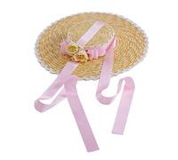 GRACEART Lolita Girls Straw Hat Aternoon Tea Pastoral Foldable Cap Floppy Cosplay Sun Hat (Light Pink)