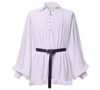 GRACEART Medieval Poet's Pirate Oversized Shirt Renaissance Festival Outfit Casual Wear Tops for Men or Women