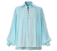 GRACEART Medieval Poet's Pirate Oversized Shirt Renaissance Festival Outfit Casual Wear Tops for Men or Women