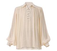 GRACEART Medieval Poet's Pirate Oversized Shirt Renaissance Festival Outfit Casual Wear Tops for Men or Women