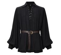 GRACEART Medieval Poet's Pirate Oversized Shirt Renaissance Festival Outfit Casual Wear Tops for Men or Women