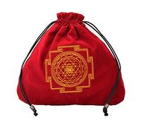 GRACEART Medieval Pouch Drawstring Unisex Altar Tarot Purse Embroidered Rune Bag 7.8inchx7.8inch(Size: One size)