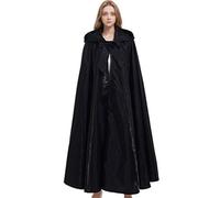 GRACEART Medieval Unisex Hooded Cosplay Robe Cloak Costume Cape (Black)