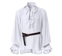 GRACEART Men Medieval Pirate Shirt Women Vampire Renaissance Shirts Nordic Captain Victorian Tops
