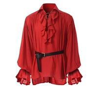 GRACEART Men Medieval Pirate Shirt Women Vampire Renaissance Shirts Nordic Captain Victorian Tops