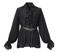 GRACEART Men Medieval Pirate Shirt Women Vampire Renaissance Shirts Nordic Captain Victorian Tops