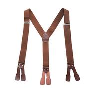 GRACEART Mens Braces Adjustable Elastic Y Shape Back Elastic Durable Suspenders with Leather Ends (Brown)