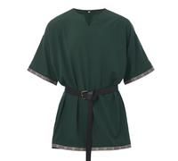 GRACEART Mens Medieval Viking Tunic LARP Knight Warrior Renaissance Shirt Pirate Cosplay Tops Without Belt