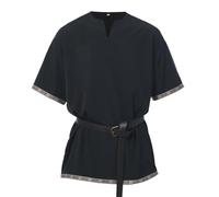 GRACEART Mens Medieval Viking Tunic LARP Knight Warrior Renaissance Shirt Pirate Cosplay Tops Without Belt