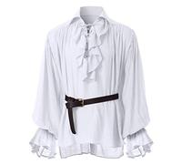 GRACEART Men's OR Women's Medieval Nordic Shirt Pirate Renaissance Captain Victorian Top Outfit
