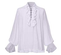 GRACEART Men's OR Women's Medieval Nordic Shirt Pirate Renaissance Captain Victorian Top Outfit