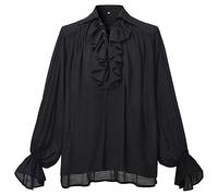 GRACEART Men's OR Women's Medieval Nordic Shirt Pirate Renaissance Captain Victorian Top Outfit