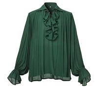 GRACEART Men's OR Women's Medieval Nordic Shirt Pirate Renaissance Shirts Captain Victorian Tops Outfit