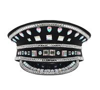 GRACEART Music Festival Burning Man Hat Sequin Military Captain Top Hat Adults Steampunk Headwear Cap Cosplay Costume