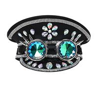 GRACEART Music Festival Burning Man Hat Sequin Military Captain Top Hat Adults Steampunk Headwear Cap (style01)