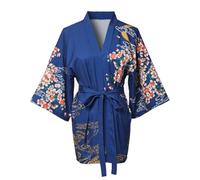 GRACEART Sakura Yukata Haori Bathrobe Cover Up Nightgown (Blue)