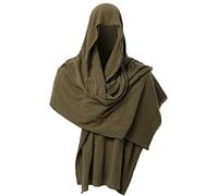 GRACEART Shawl Scarf Hood Sash Cowl Medieval Wizard Mage Costume Wrap Cloak With Brooch Pin (Army Green)