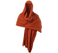 GRACEART Shawl Scarf Hood Sash Cowl Medieval Wizard Mage Costume Wrap Cloak With Brooch Pin (Rust Red)