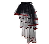 GRACEART Steampunk Bustle Tutu Belt Black Lace Underskirt (Red edge)