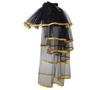 GRACEART Steampunk Bustle Tutu Belt Black Lace Underskirt (Yellow edge)
