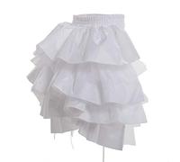 GRACEART Steampunk Gothic Bustle Tutu Adjustable Underskirt Fancy Dress (L, White)