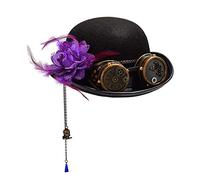 GRACEART Steampunk Hat Victorian Gears Rose Decor Cosplay Top Hat
