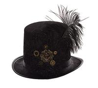 GRACEART Steampunk Top Hat Embroidery Lace Feathers